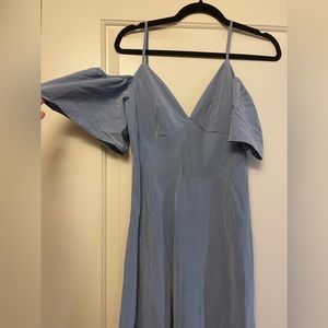 Zara Off-shoulder Maxi Dress Blue